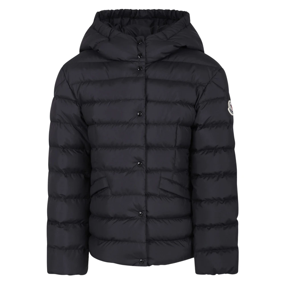 Moncler Girls Black Winterjackets,, Down Padded Egisto Jacket Size 4 Y