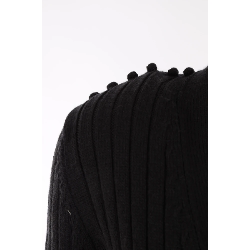 Durazzi Milano Zwarte Geribbelde Cardigan met 3D Polkadot Mouwen Black Dames