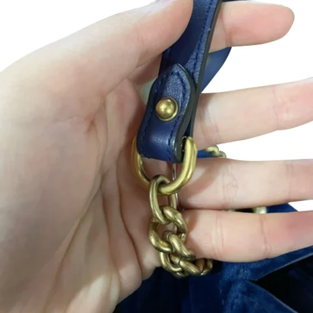 Gucci Vintage Pre-owned Velvet crossbody-bags Blue Dames