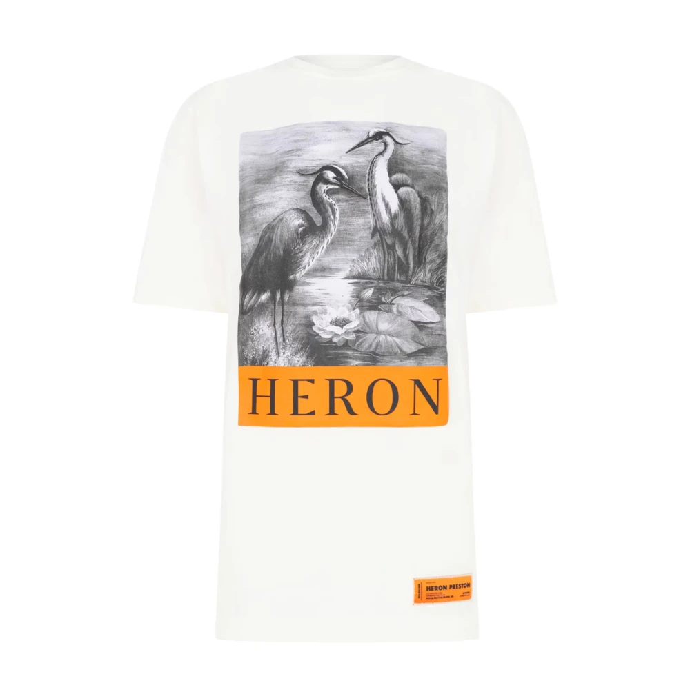 Heron Preston Oversize BW Logo T-Shirt White Dames