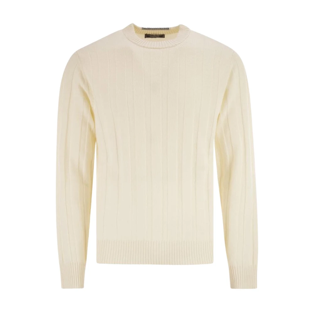 Peserico Men's Beige Ribbed Crewneck Jumper - Round-Neck Knitwear - 3XL - Knitwear