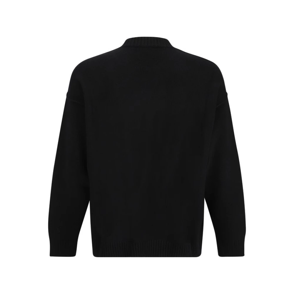 Dolce & Gabbana Geribbelde wollen trui met monogram Black Heren