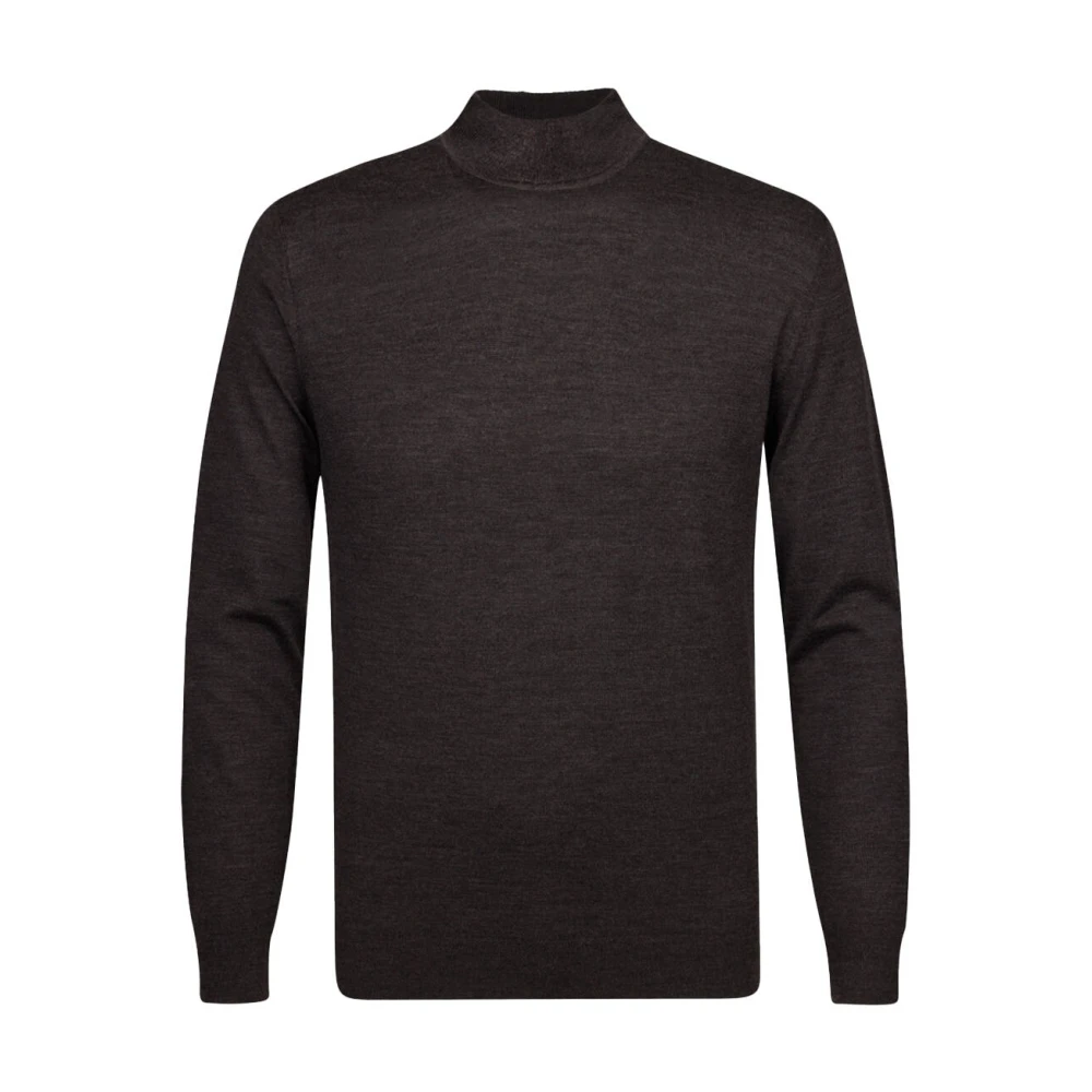 Profuomo Mock Neck Pullover Donkerbruin Brown Heren