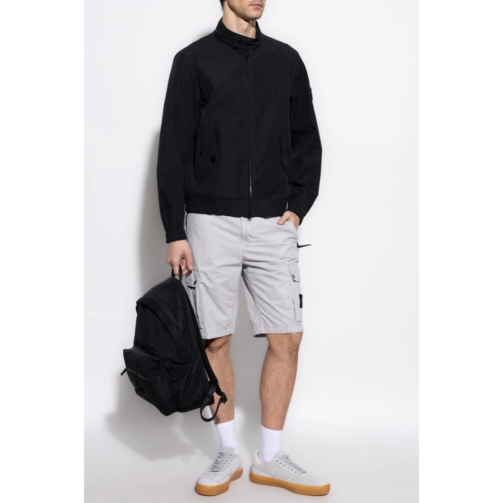 Stone Island Jas met logo Black Heren