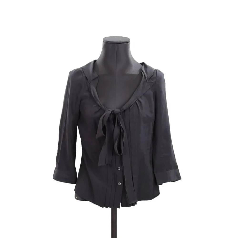 Prada Vintage Pre-owned Silk tops Black Dames