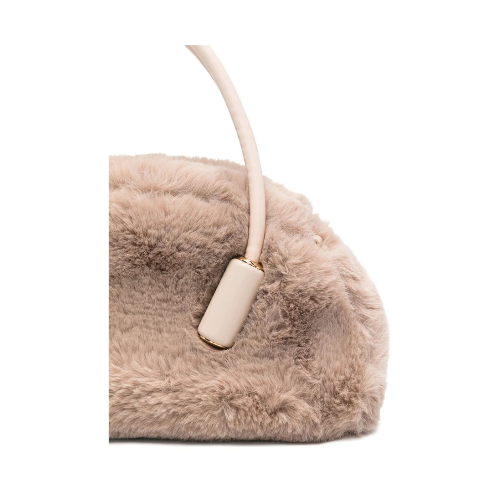THEMOIRè Faux-Bont Handtas met Faux-Leren Afwerking Beige Dames
