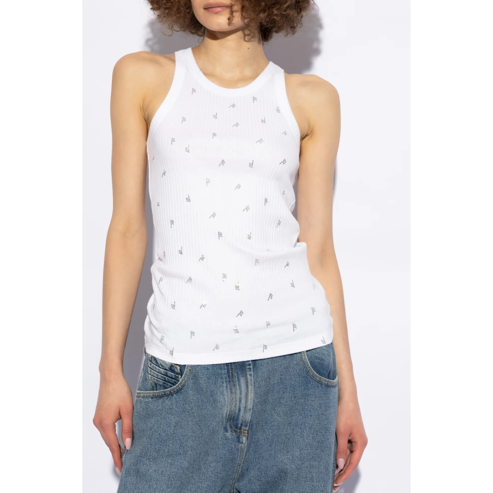 The Attico Top met logo White Dames