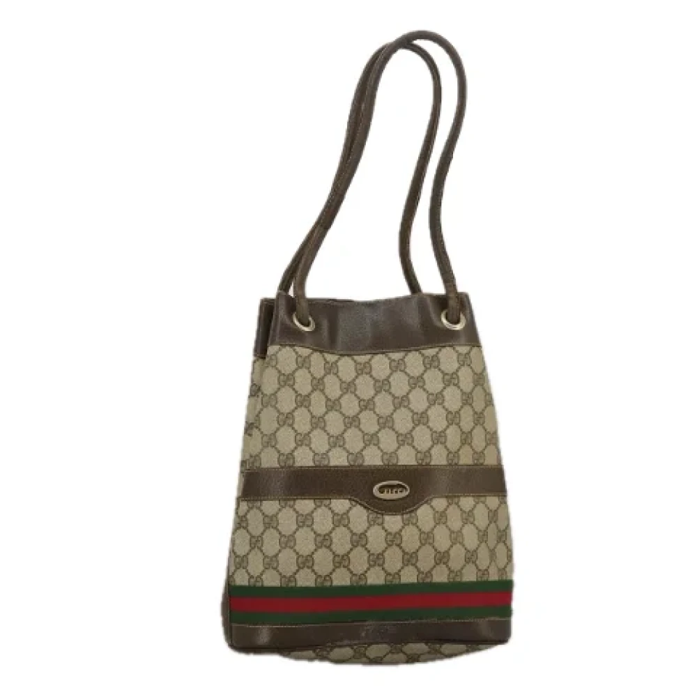 Gucci Vintage Pre-owned Canvas handbags Beige Dames