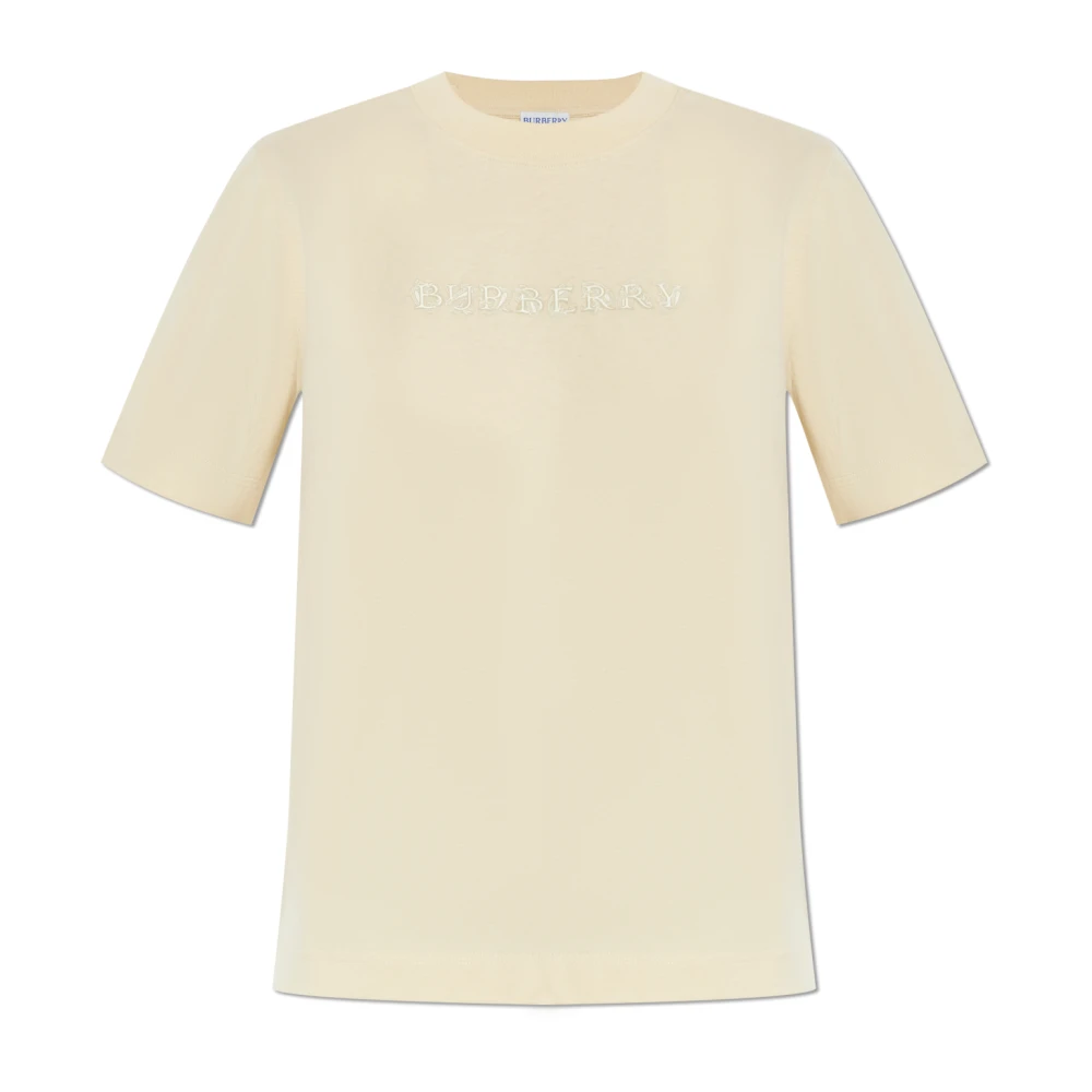 Burberry T-shirt med logotyp Beige, Dam