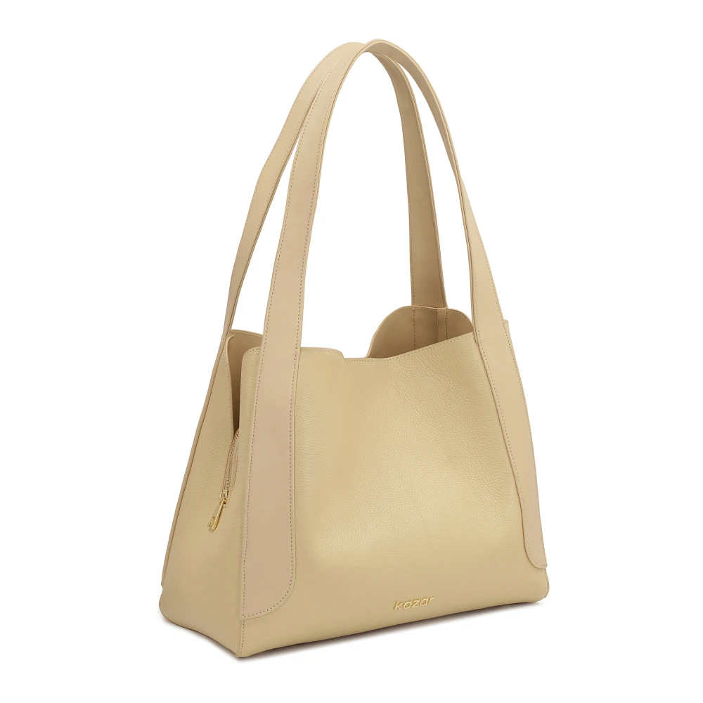 Kazar Urban stijl leren schoudertas Beige Dames
