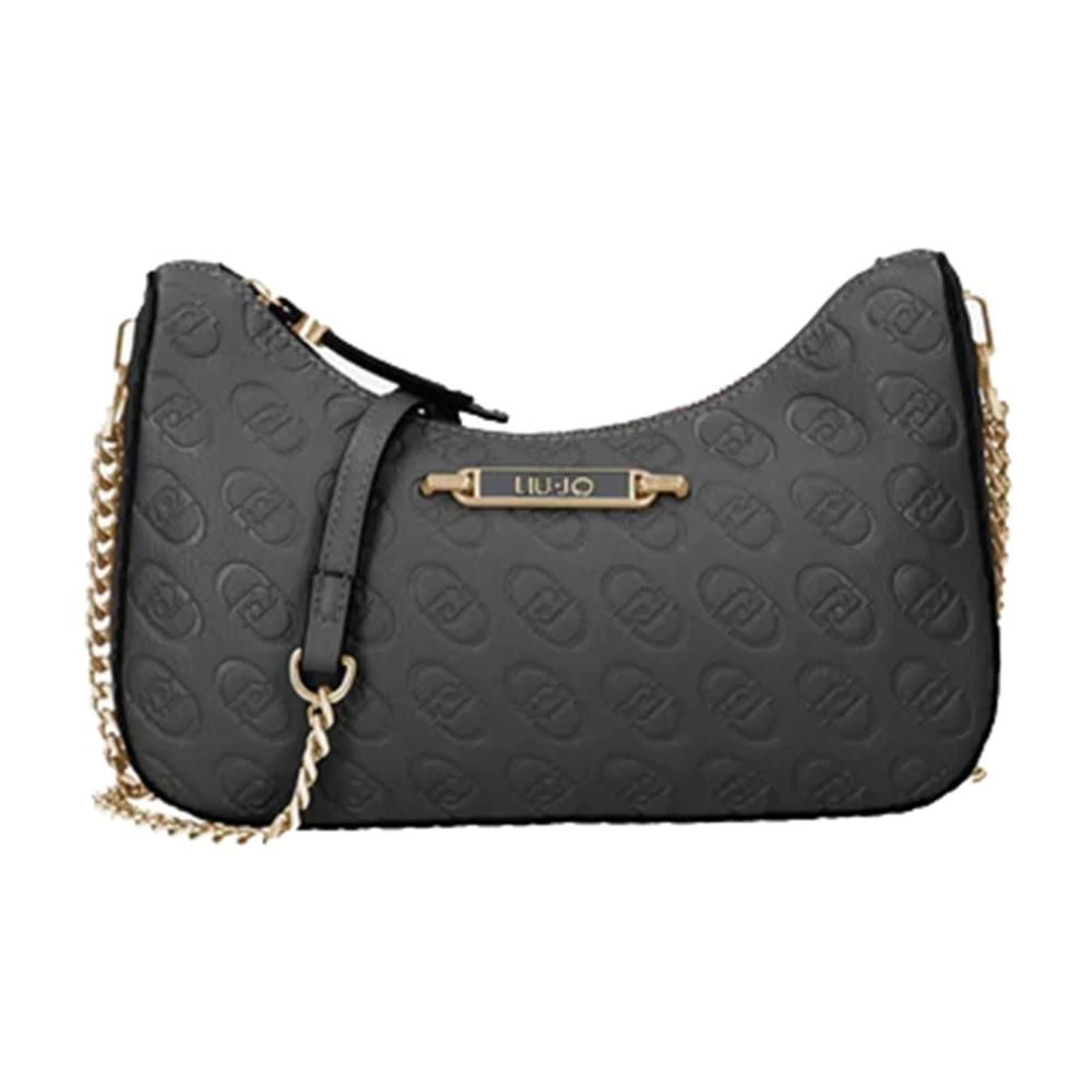 Liu Jo Schoudertas met ketting en logopatroon Black Dames