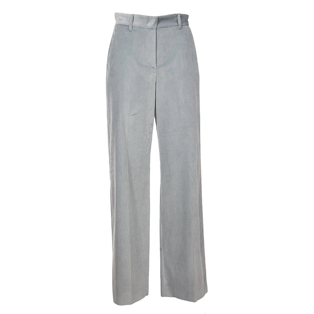 Max Mara Weekend Wijde broek van fluweelkatoen Gray Dames