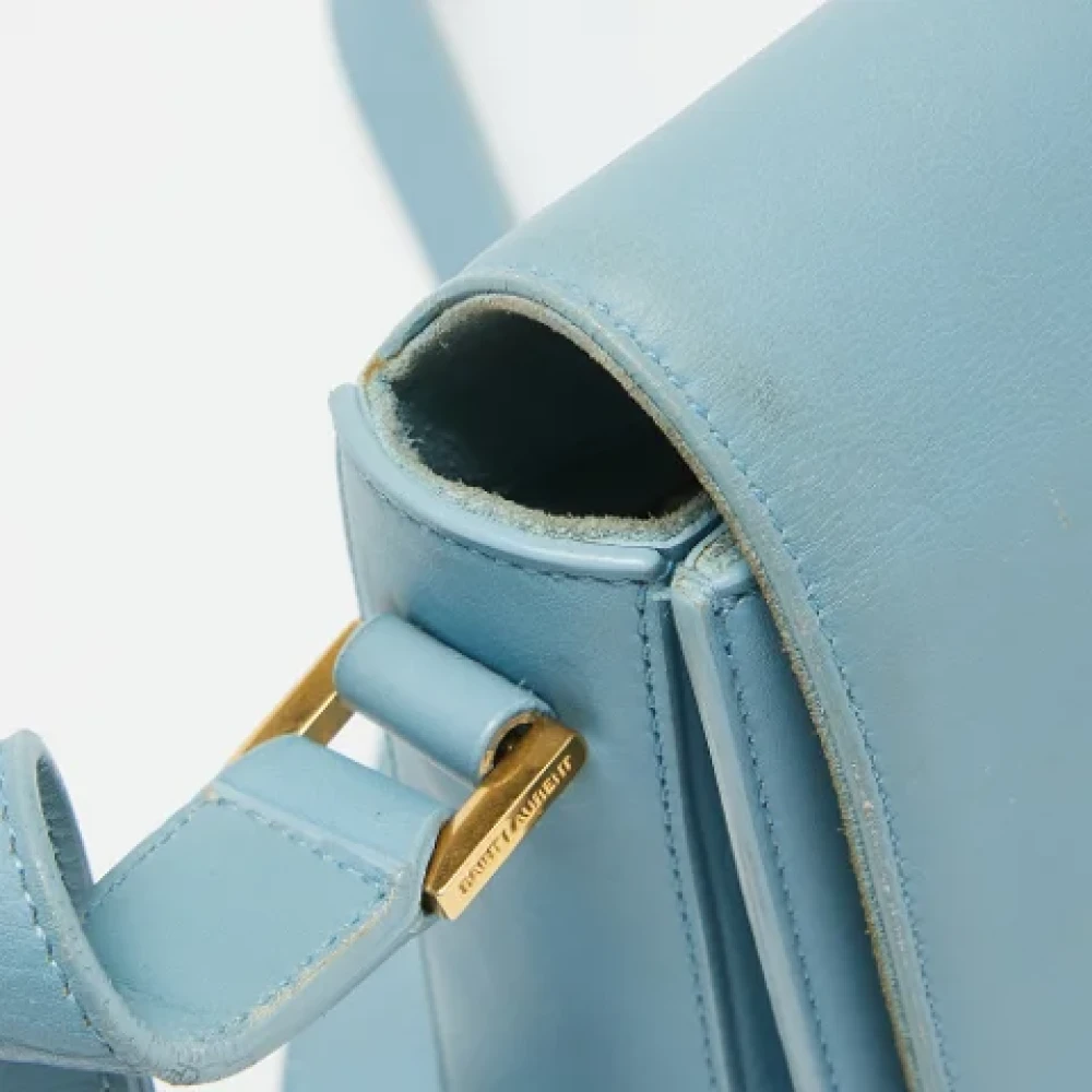 Yves Saint Laurent Vintage Pre-owned Leather shoulder-bags Blue Dames