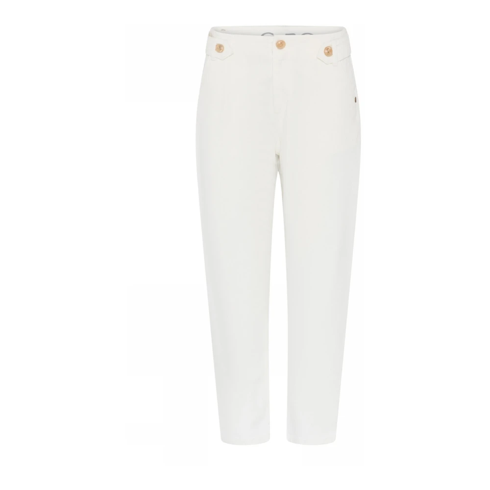 C.Ro Elegante Ecru Bitten Broek White Dames