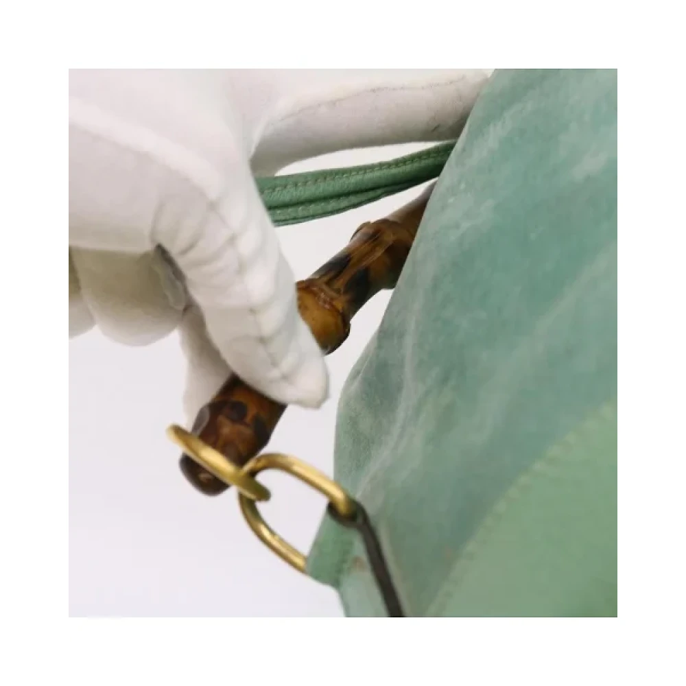 Gucci Vintage Pre-owned Suede backpacks Blue Dames