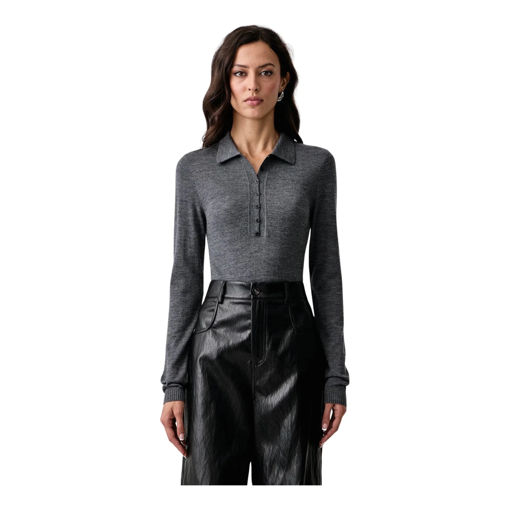 Pinko Donna Grigio - Maglia Body In Lana Merino - M - Immagine 4