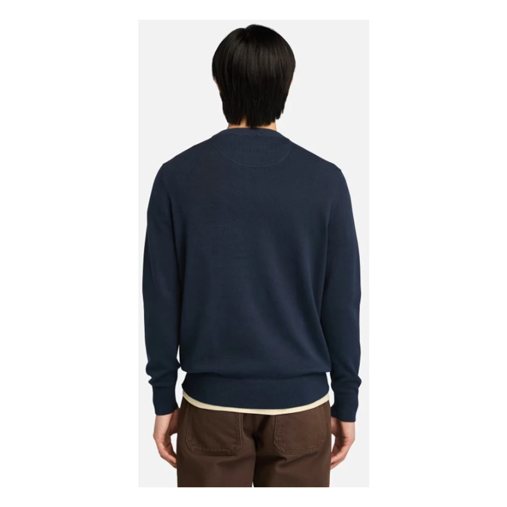 Timberland Geborduurde Crewneck Sweater Blue Heren