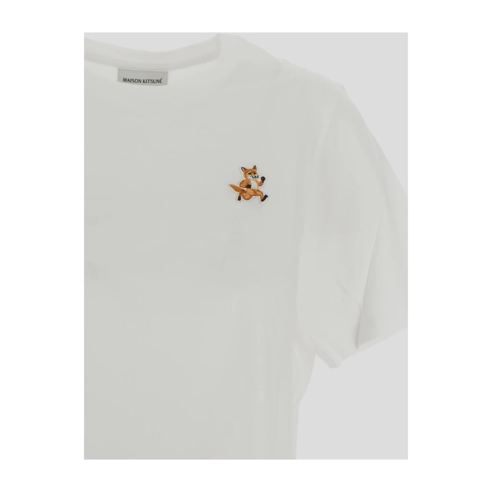 Maison Kitsuné Vos Katoenen T-Shirt White Dames