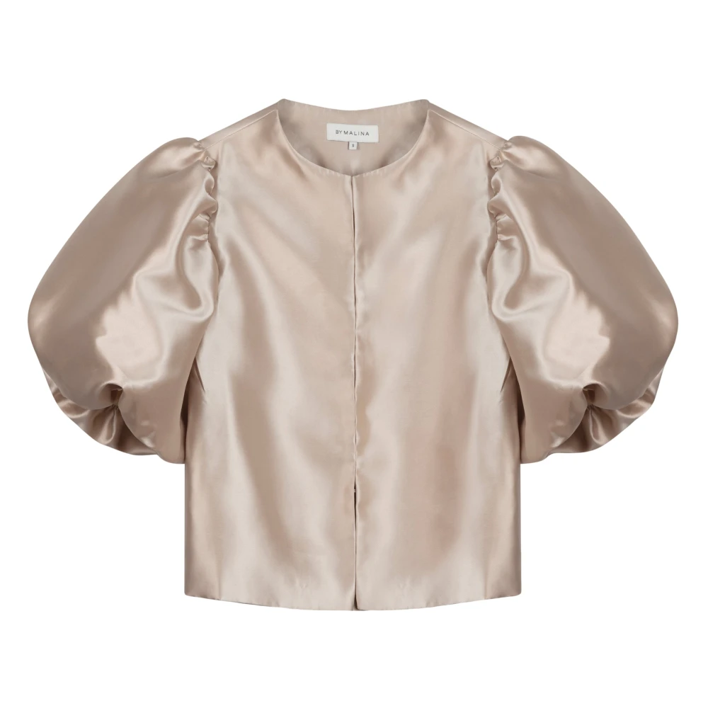 Cleo Puff Sleeve Bluse - Myk Beige