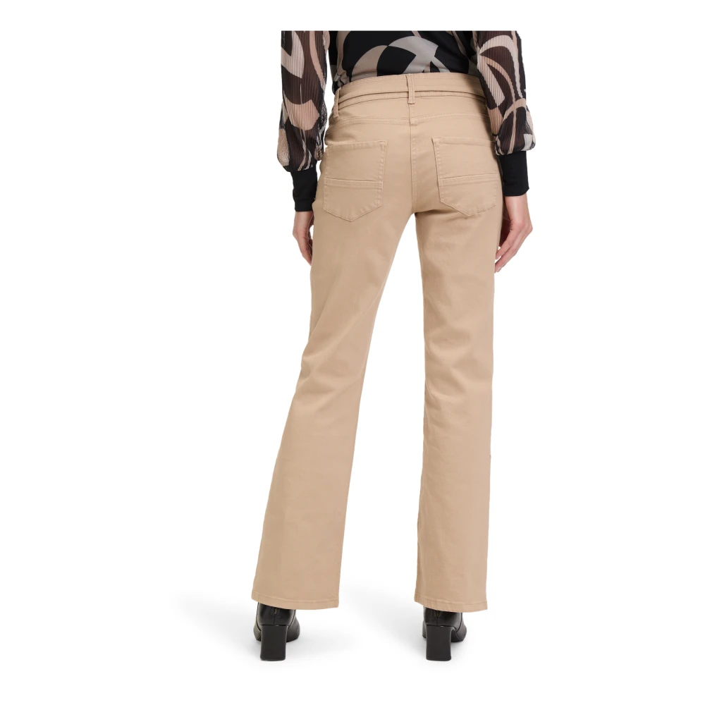 Betty Barclay Flared Cut Jeans met Riem Beige Dames