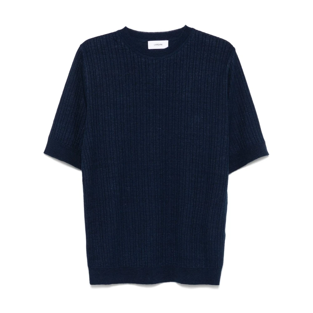 Lardini Blauwe Crew Neck T-shirts en Polos Blue Heren