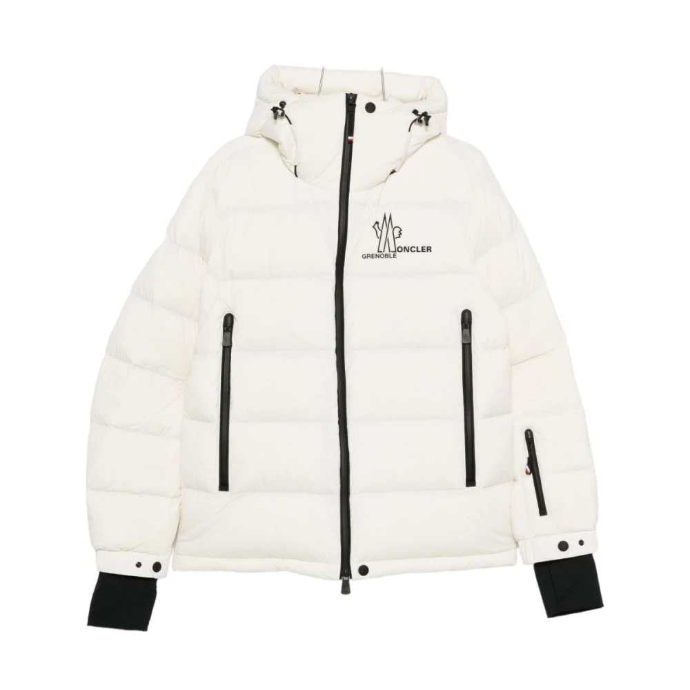 Moncler White Down Jackets, Male, Xl, Grenoble Jacket