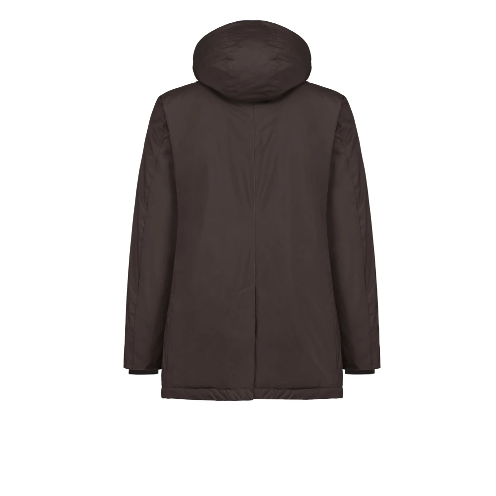 People of Shibuya Technische donsjas met afneembare capuchon Brown Heren