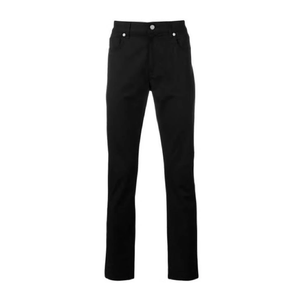 Moschino Zwarte Slim Fit Jeans met Metallic Logo Black Heren