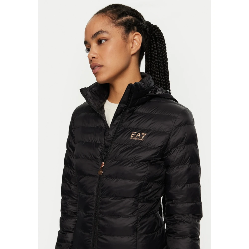 Emporio Armani EA7 Zwarte Lichtgewicht Gewatteerde Jas 6Dtb28 Black Dames