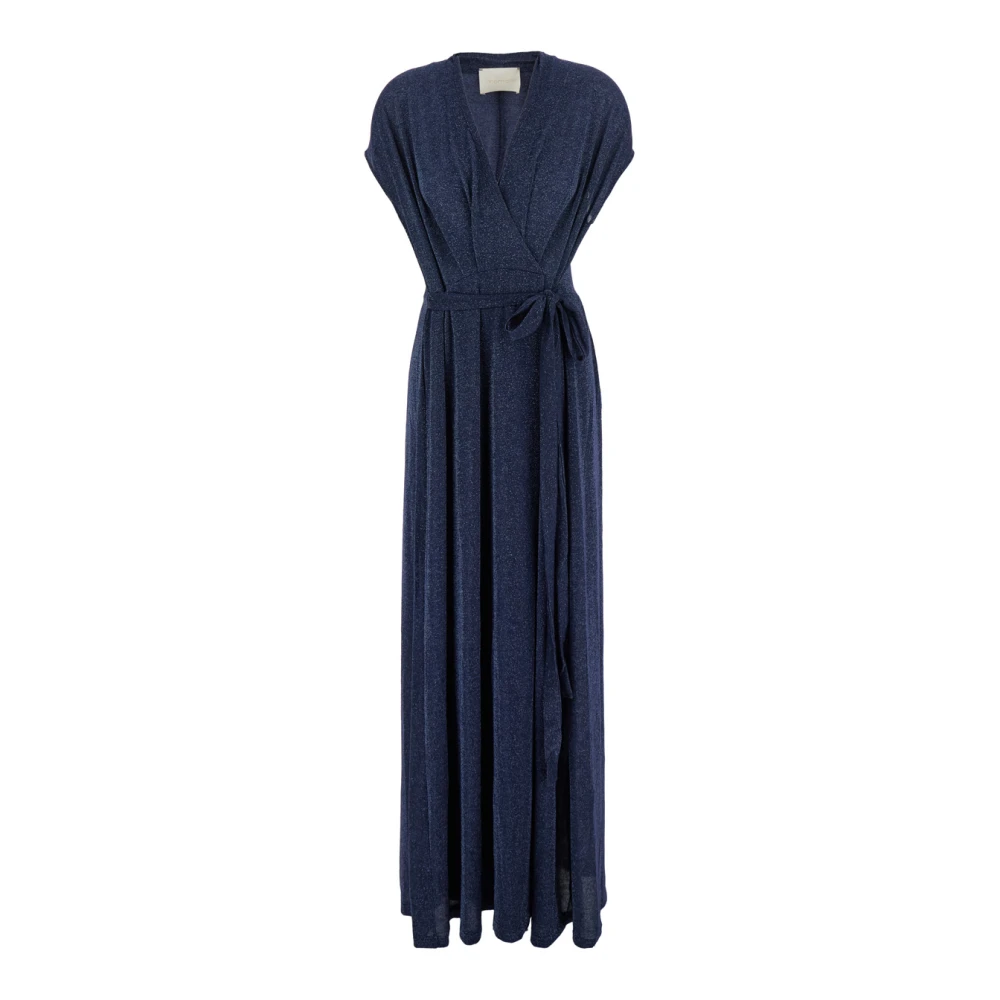 Momoni Lurex Jurk Blue Dames