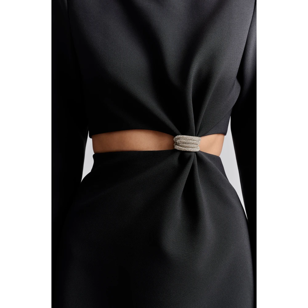 By Malina Versierde Cut Out Mini Jurk Zwart Black Dames