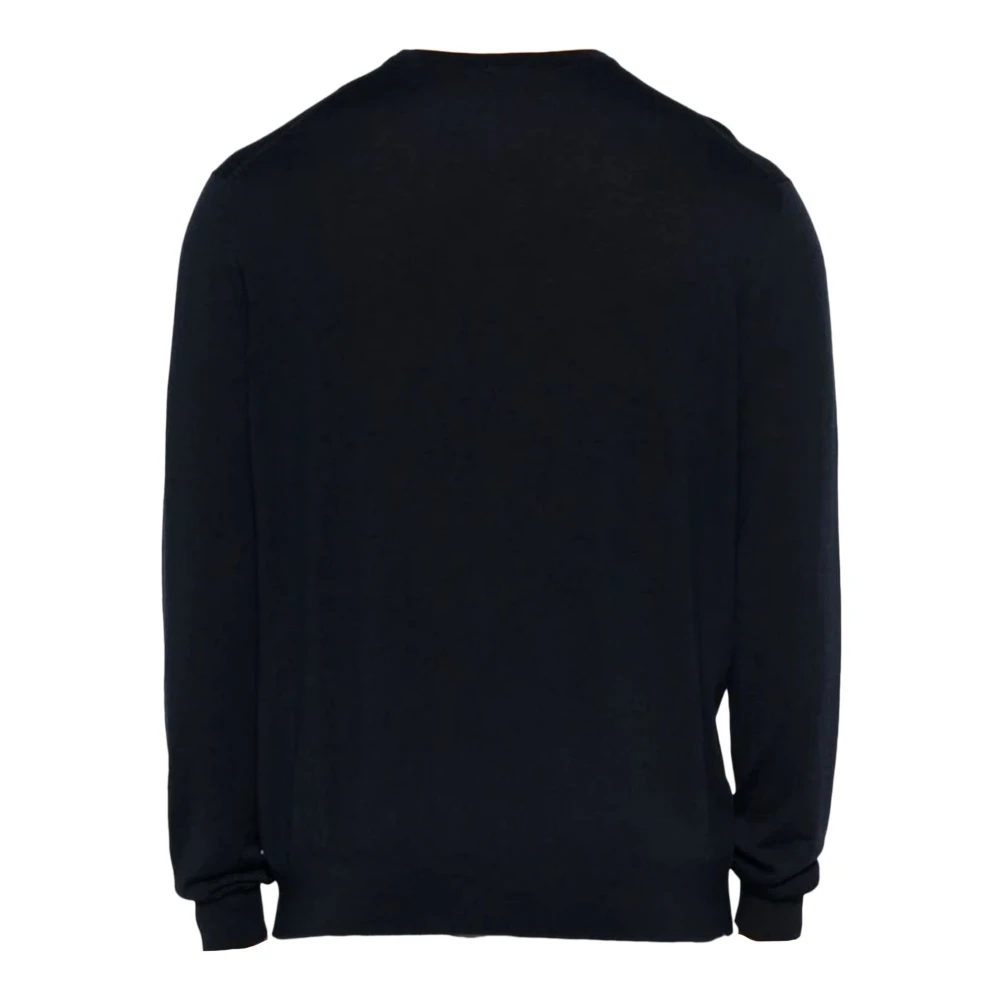 Malo Middernacht Blauw Wol Ronde Hals Sweater Blue Heren