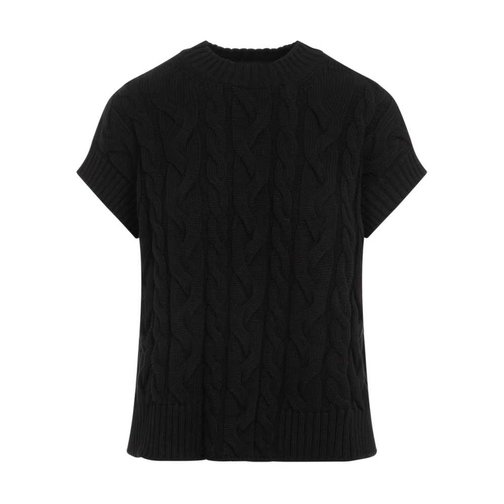 Max Mara Zwart Cable-Knit Gilet Black Dames