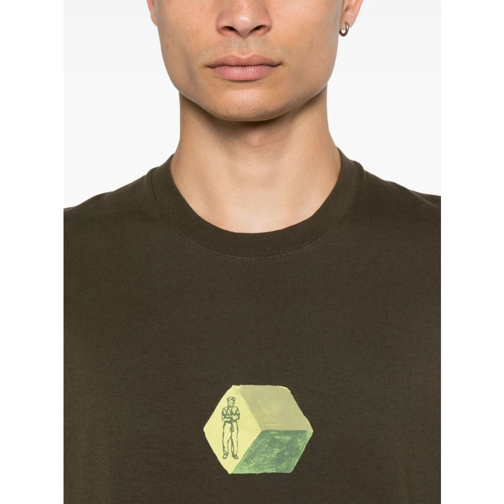 C.P. Company Korte Mouw Grafische Print T-Shirt Green Heren