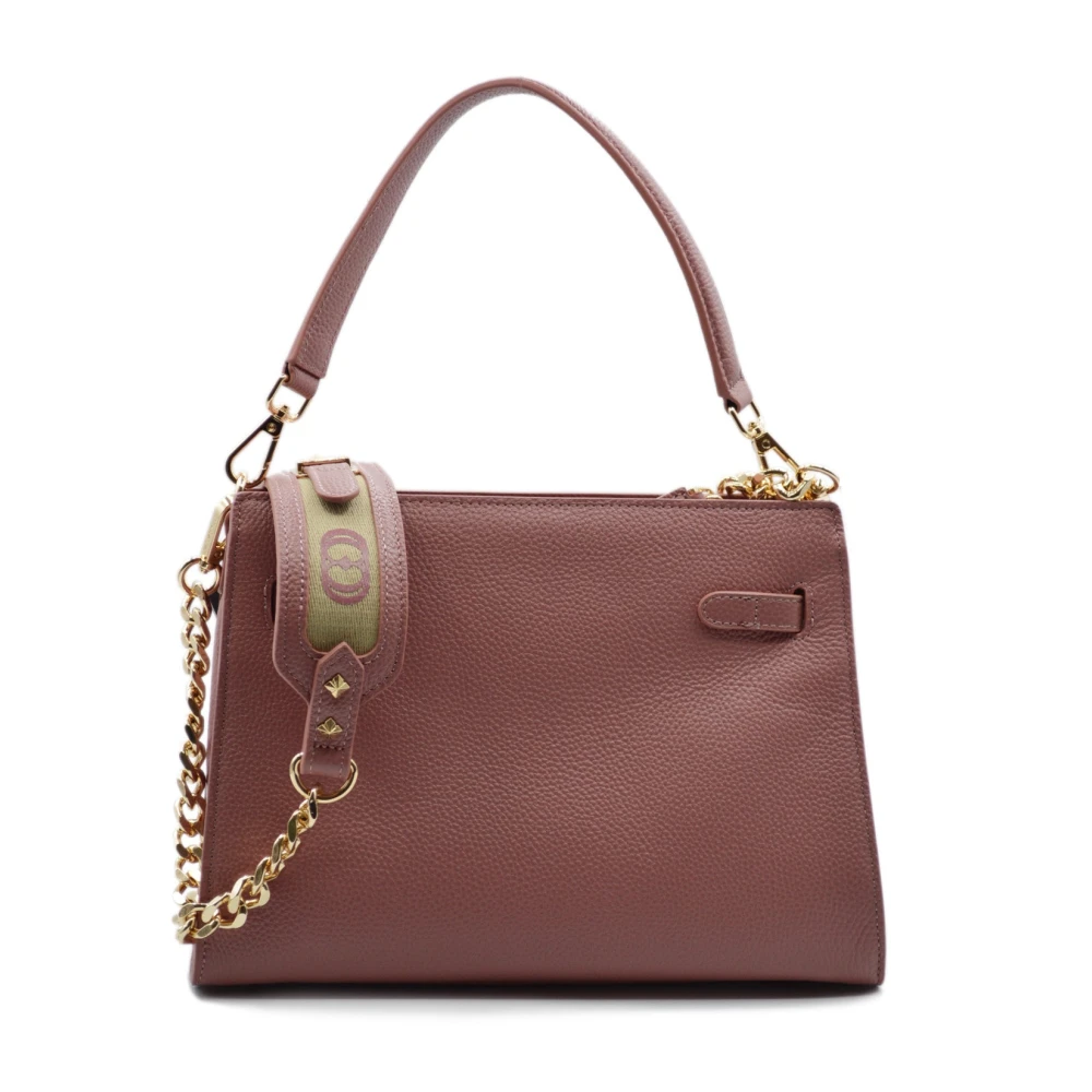 La Carrie Iconische Leren Shopper Tas met Studs Pink Dames