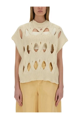 Cut-Out Knit Sleeveless Top
