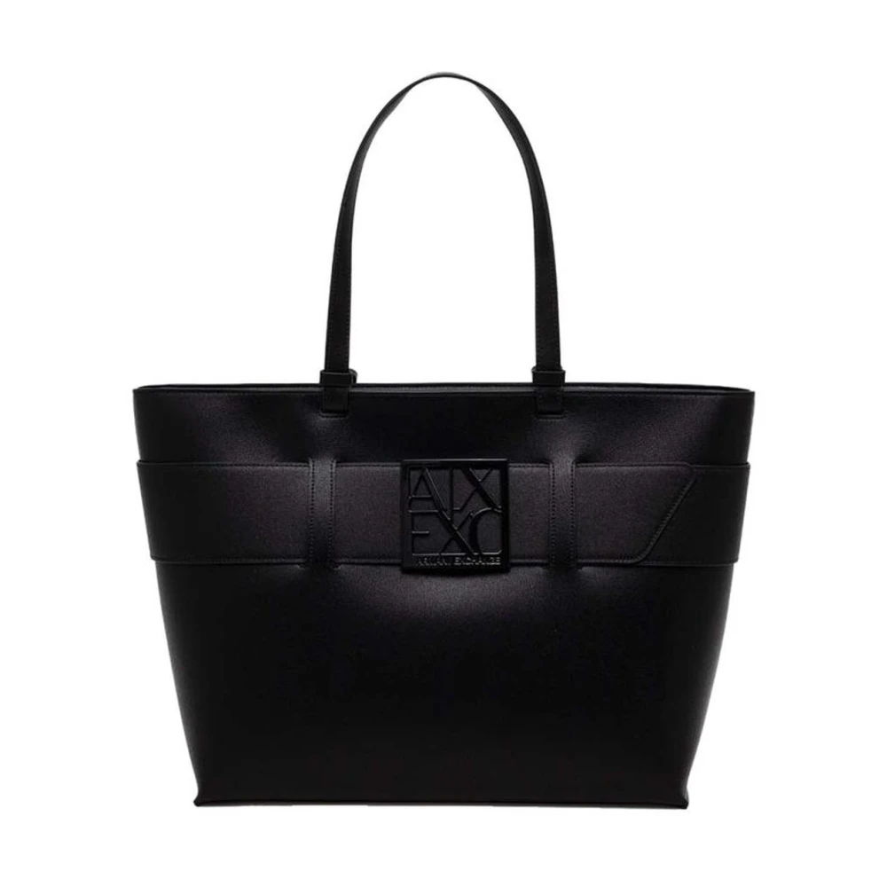 Armani Exchange Stijlvolle Polyethyleen Handtas voor Vrouwen Black Dames