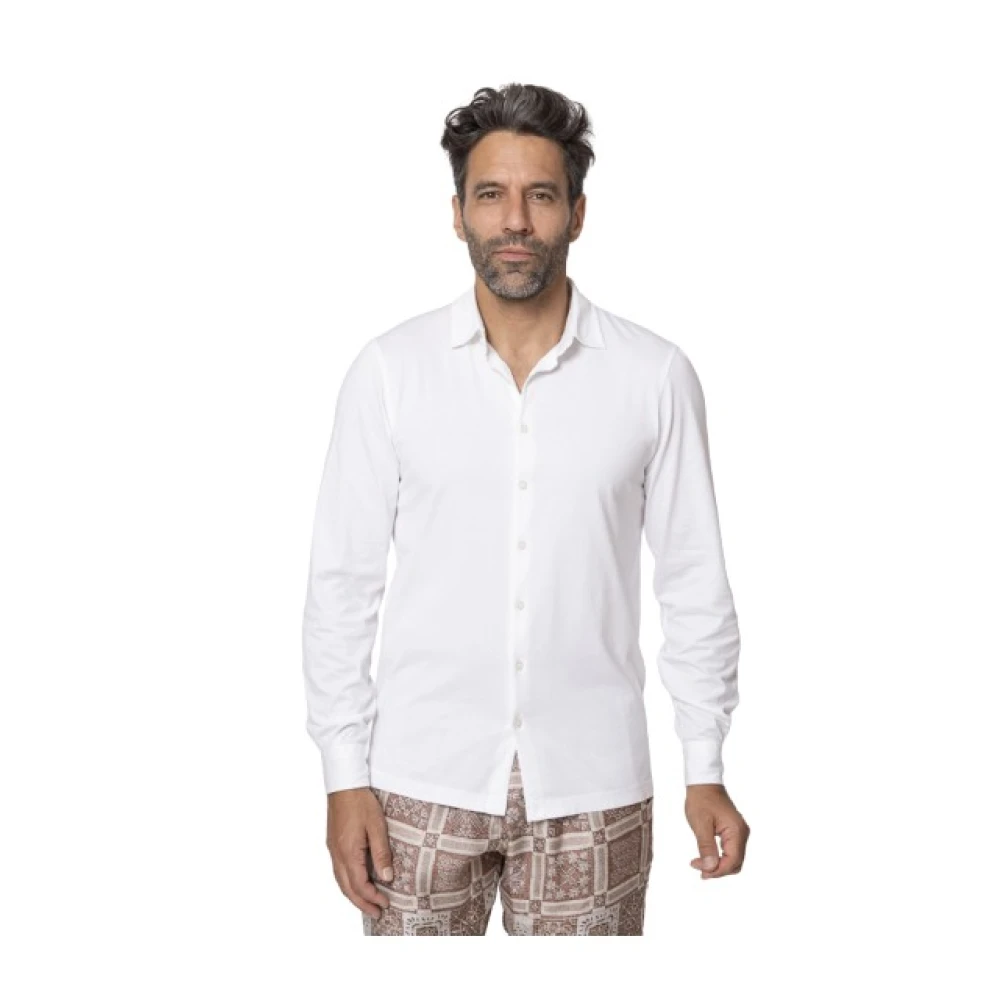 Gran Sasso Witte Jersey Shirt Lange Mouw White Heren