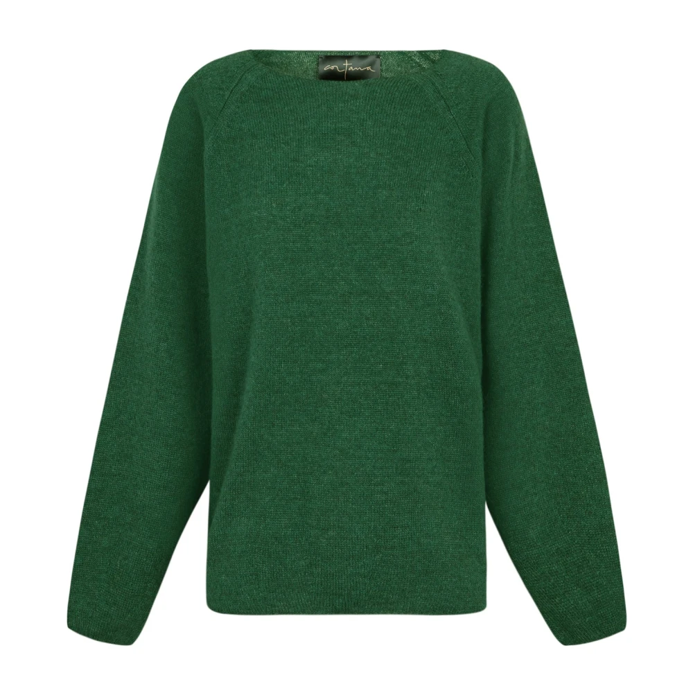 Cortana Marlon trui van baby alpaca en merinowol groen Green Dames