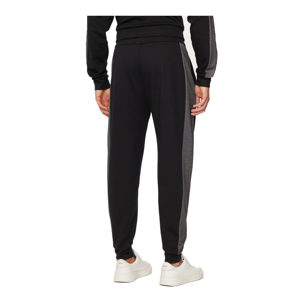 Hugo Boss Katoenen Sweatpants Zwart Bedrukt Logo Black Heren