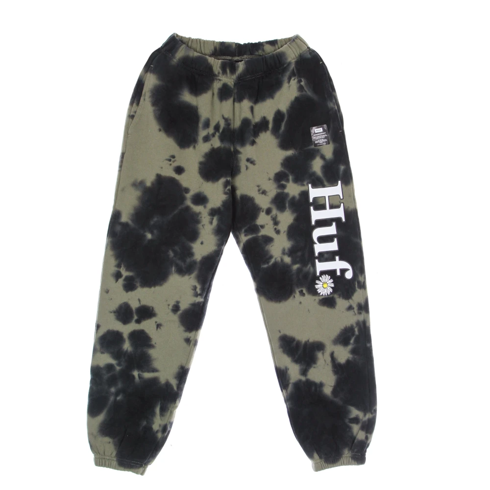 Huf Men's Green Sweatpants, L, Bloom Fleece Joggers Olive