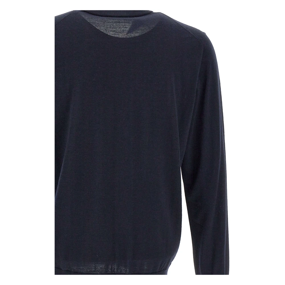 Paolo Pecora Navy Blauw Wol Vest Sweater Blue Heren