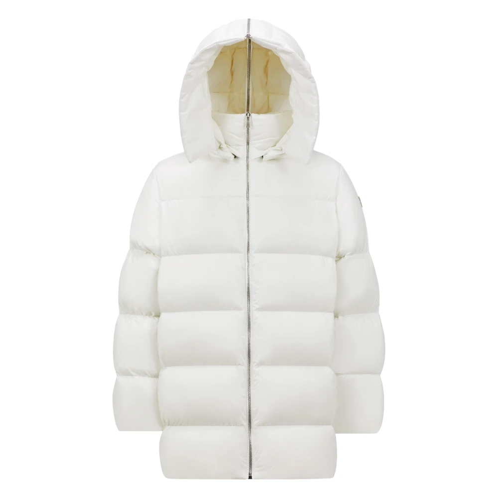 Moncler Witte Jassen met Afneembare Capuchon White Dames