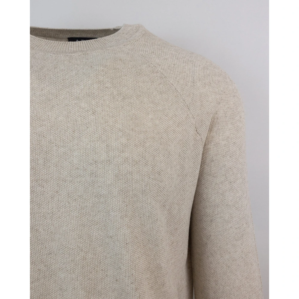 A.p.c. Ronde hals Sweater Linnenmix Regular fit Beige Heren