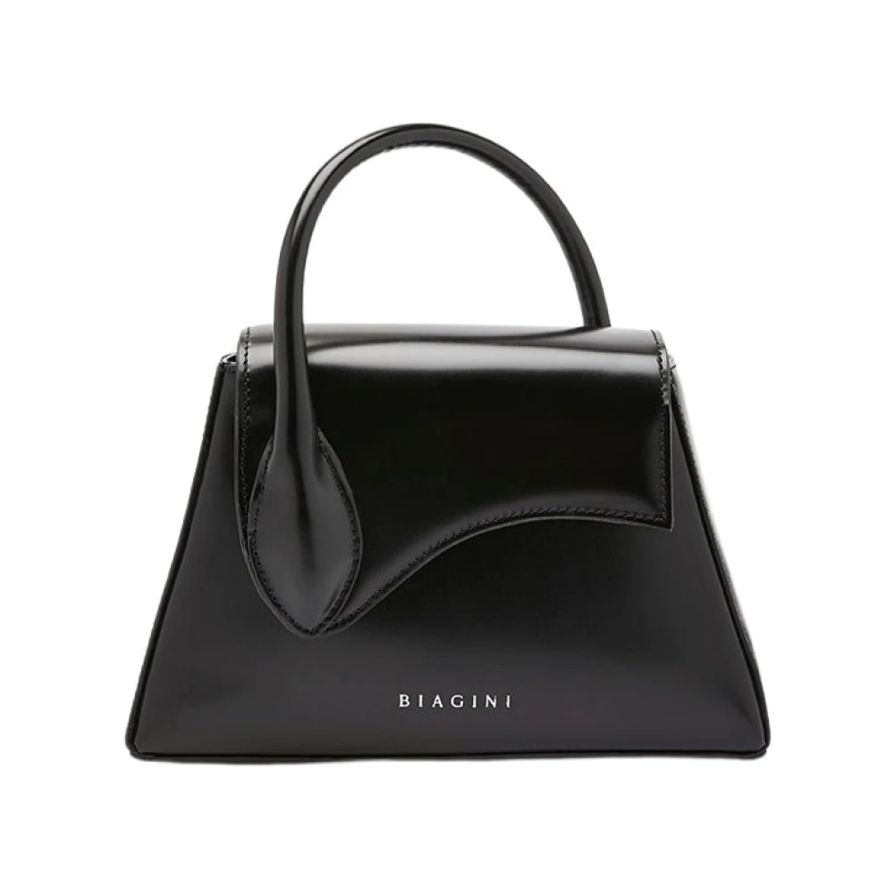 Biagini Zwarte leren handtas Black Dames