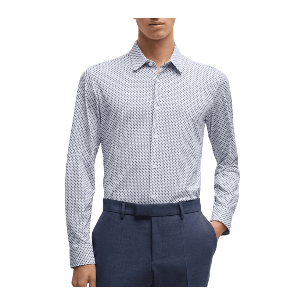 Boss Lichtblauw Stijlvol Shirt Blue Heren