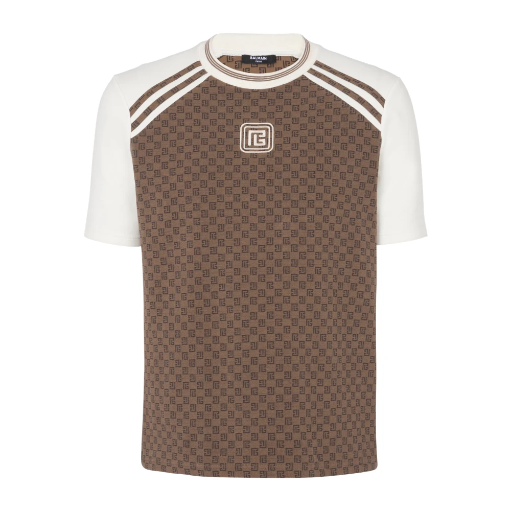 Balmain Retro PB ini onogra t-shirt Brown Heren