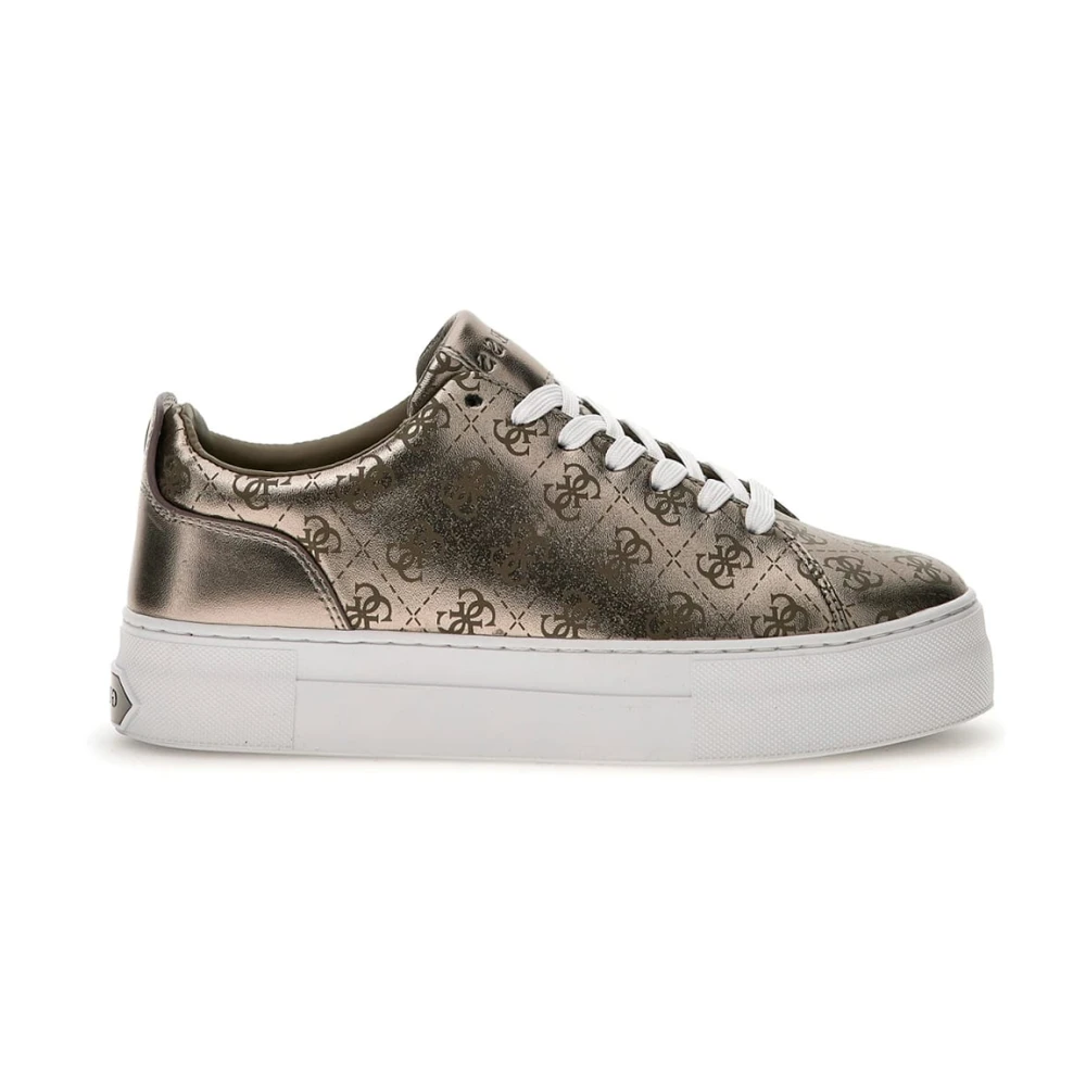 Guess Metallic Look Damessneakers Gray Dames