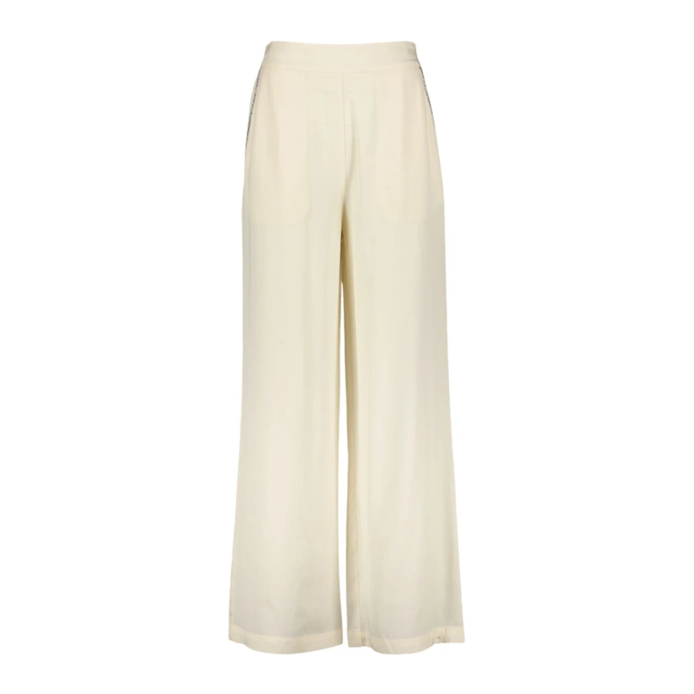 Kocca Palazzo Stijl Damesbroek met Decoratieve Strass Beige Dames
