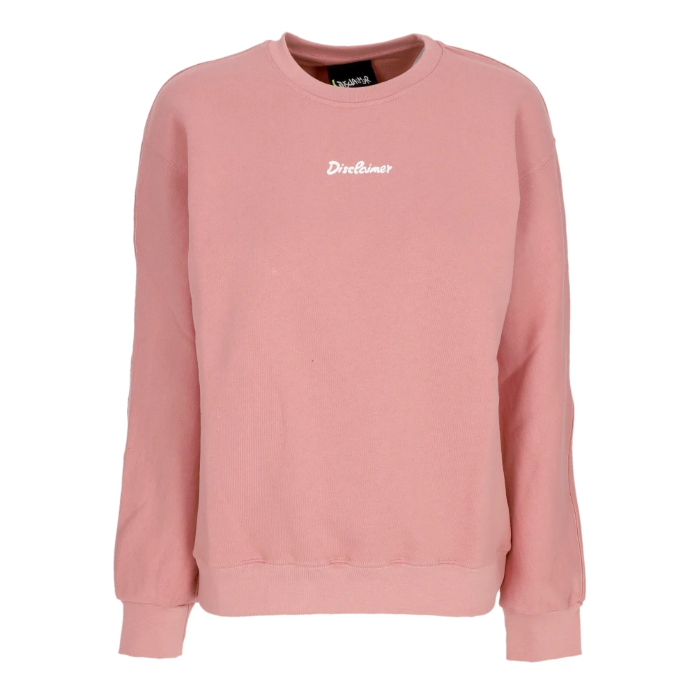 Disclaimer Logo Crewneck Sweatshirt Pink White Pink Dames